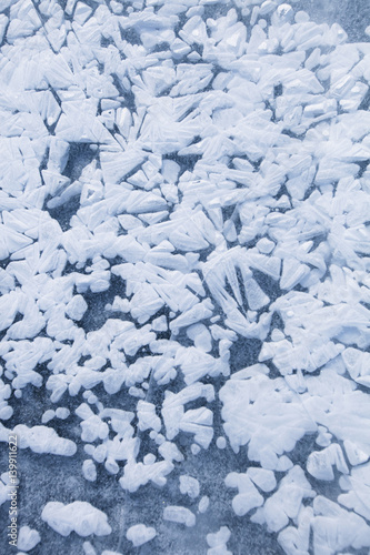 Frozen Ice texture. Winter nature background