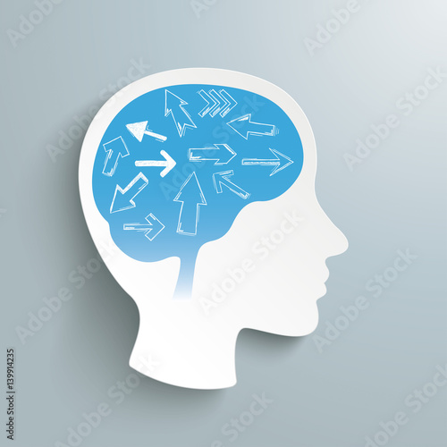 Human Head Arrows Brain