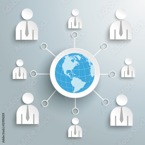 Businessmen Social Network Globe
