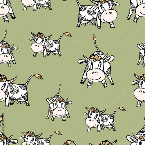 the funny grazing cows