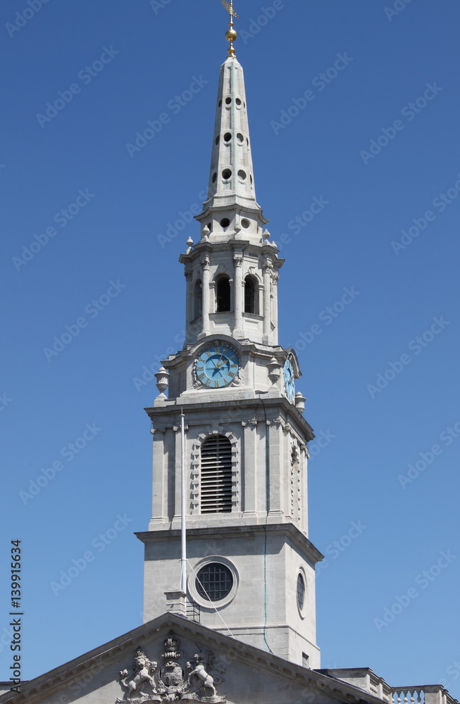 Belfry of St. Martin church in the Fields, London