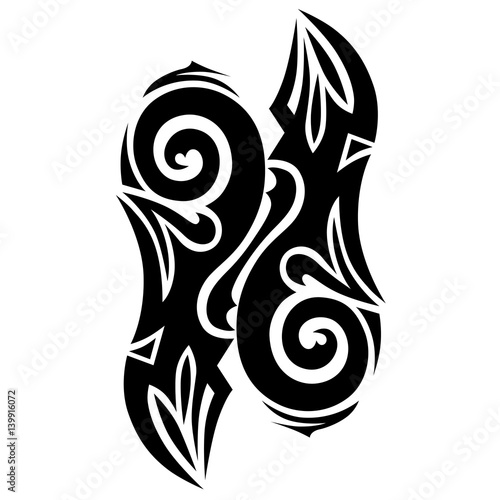 Tribal designs. Tribal tattoos. Art tribal tattoo. Vector sketch of a tattoo.