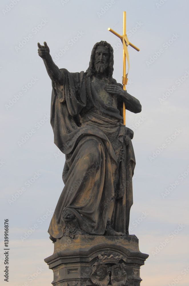 Fototapeta premium Saint John the Baptist statue in Prague, Czech Republic