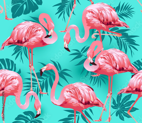 modne-rozowe-flamingi-na-lazurowym-tle