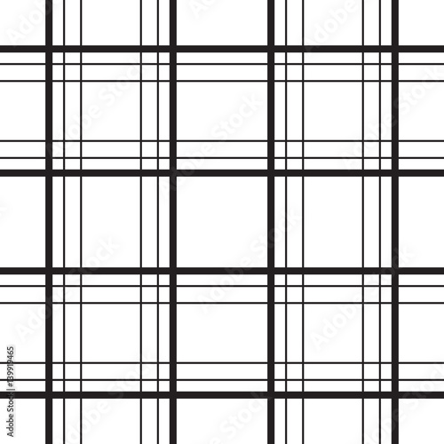Geometric plaid line black and white minimalistic vector pattern. Checkered background. photo