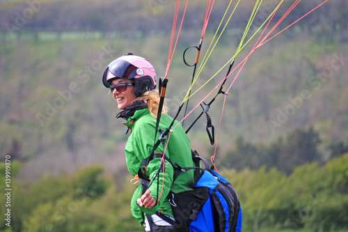 Paraglider about to launch