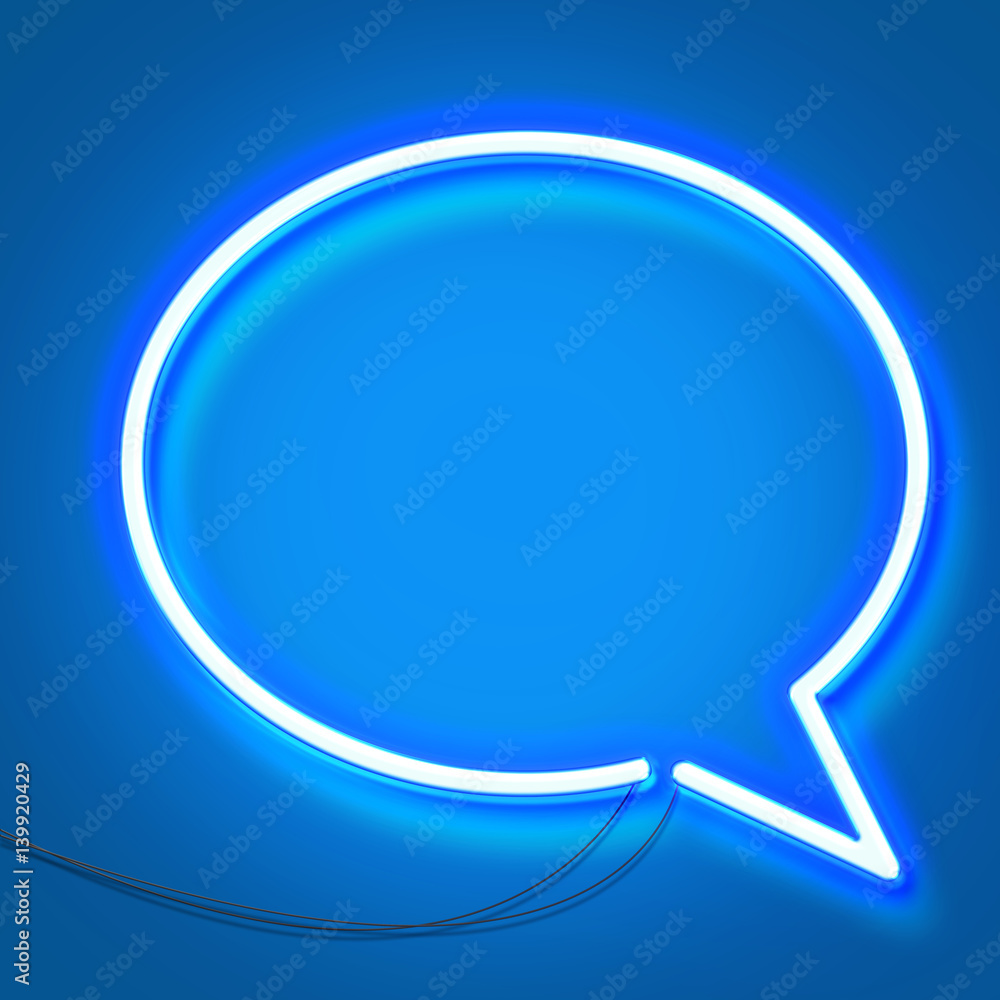 Blank neon speech bubble sign. 3D rendering Blank neon speech bubble sign. 3D rendering