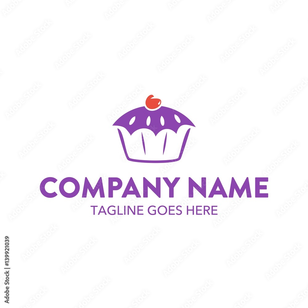 Fototapeta premium Cake And Cookies Unique Logo Template
