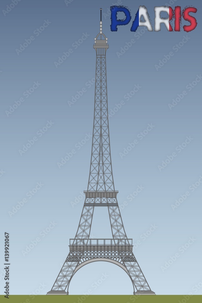 The Eiffel Tower with Paris Letters