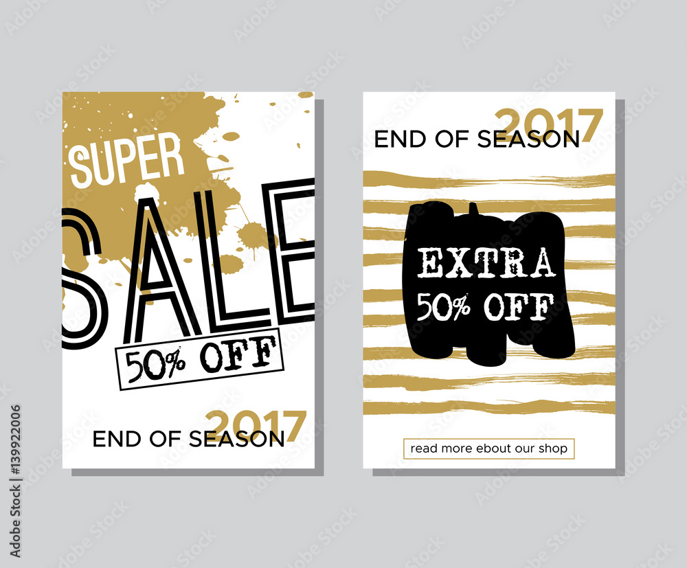 Collection of sale and other typography flyer