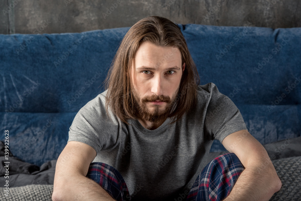 Fototapeta premium Serious bearded man