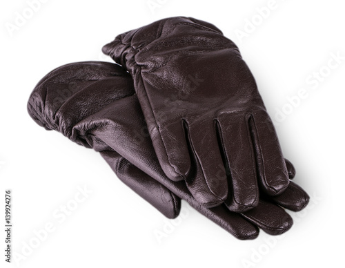 black ladies gloves on white