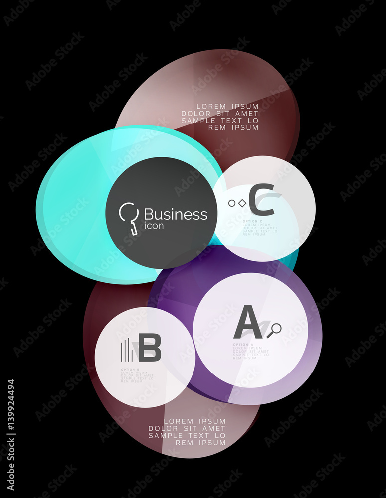 Glossy glass circle banner design template Glossy glass circle banner design template