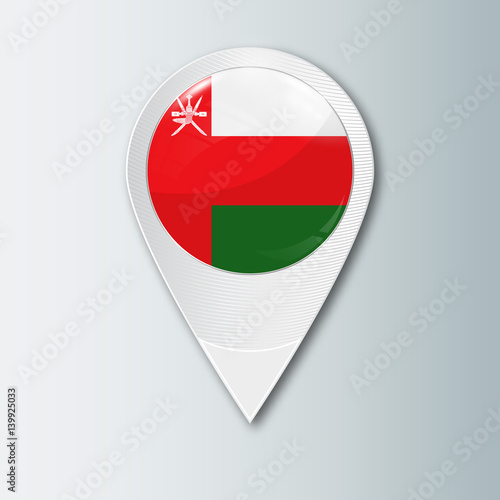 Pointer with the national flag of Oman in the ball with reflection. Tag to indicate the location. Realistic vector illustration. Free Download Pointer with the national flag of Oman in the ball with reflection. Tag to indicate the location. Realistic vector illustration. - GFXLoad