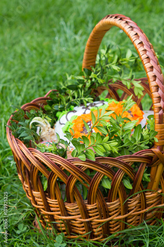 Easter cake on grass