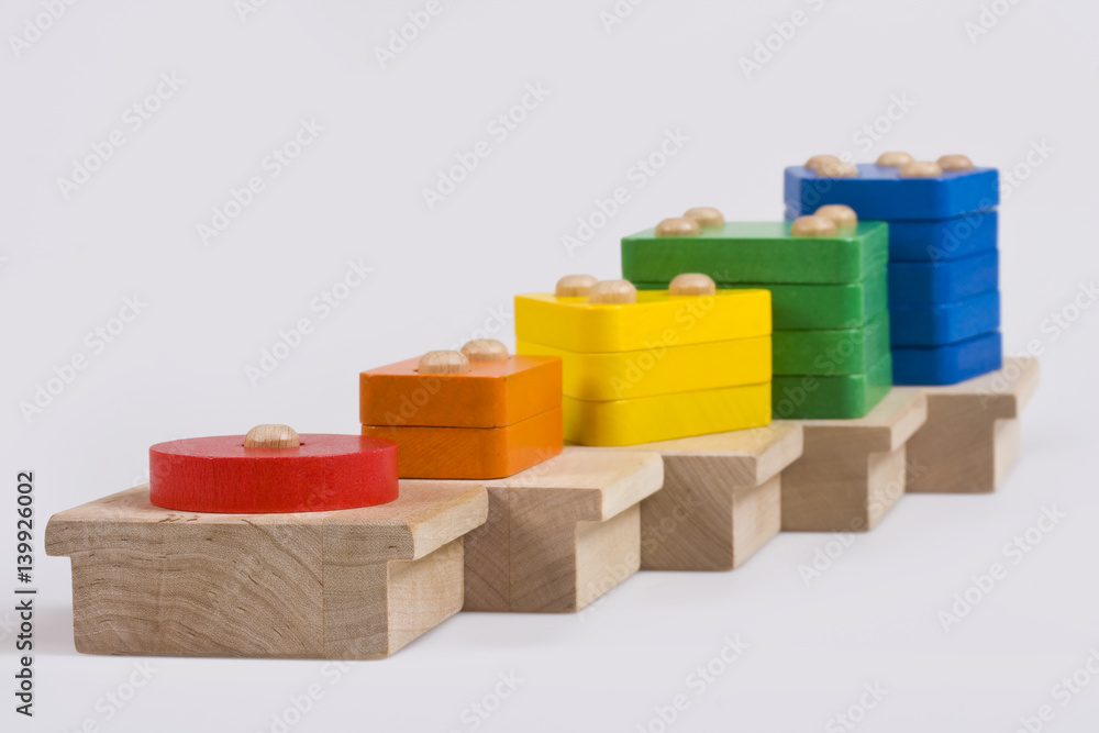 Wooden baby blocks on a white background Wooden baby blocks on a white background