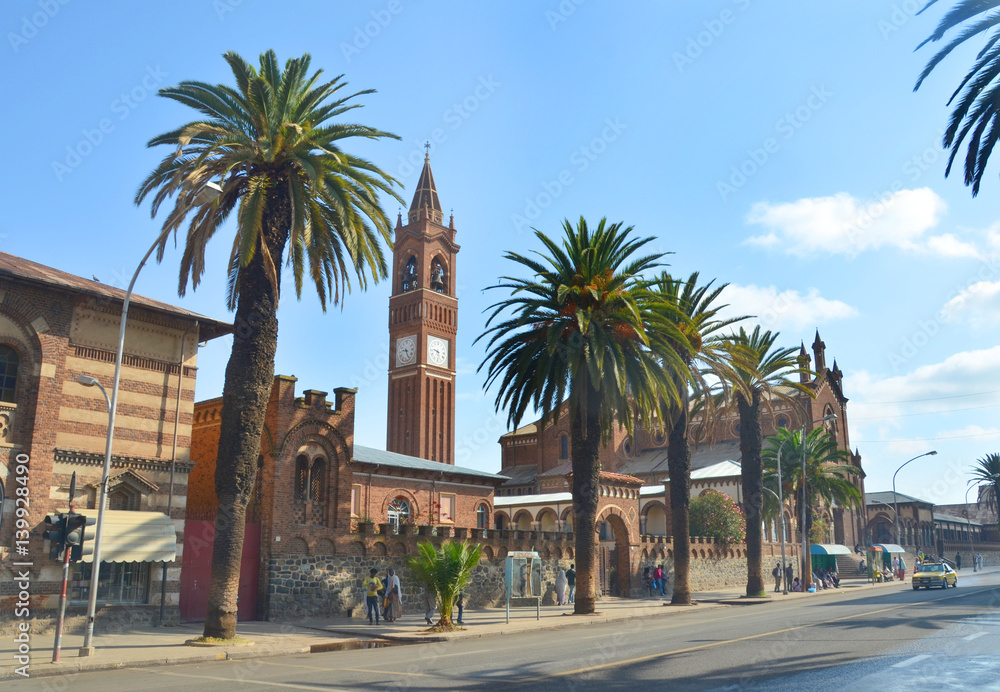 Obraz premium The Church of Our Lady of the Rosary in Asmara, Eritrea