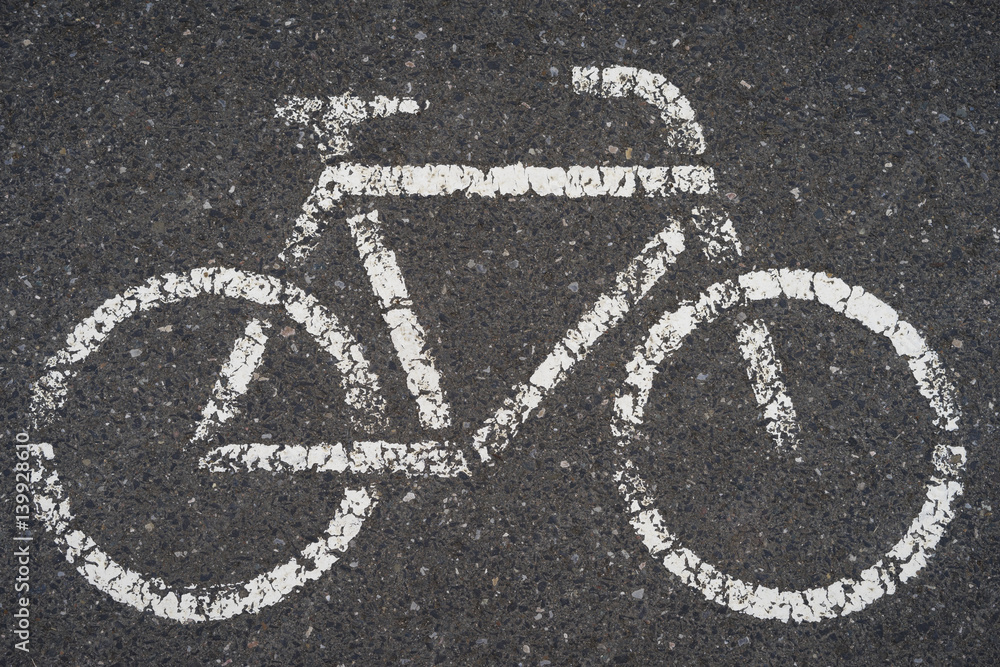 Bike symbol on the street Bike symbol on the street