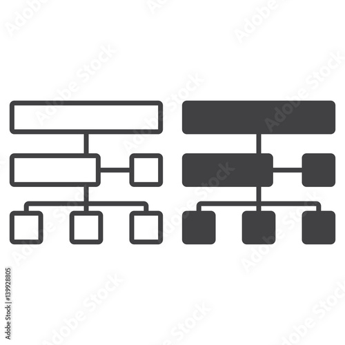 Site map line icon, outline and filled vector sign, linear and full pictogram isolated on white, logo illustration