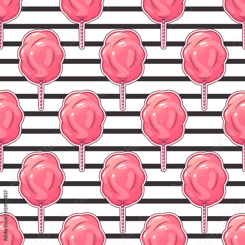Cotton candy wrapper isolated seamlessly pattern