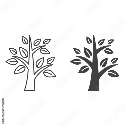 Tree line icon, outline and filled vector sign, linear and full pictogram isolated on white, logo illustration