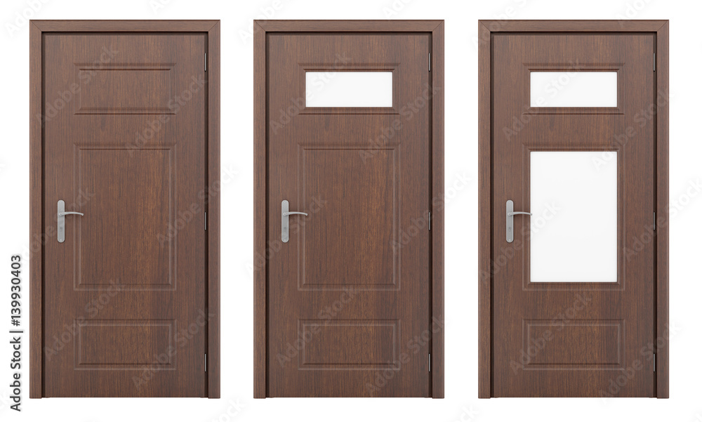 Fototapeta premium wooden door isolated on white background