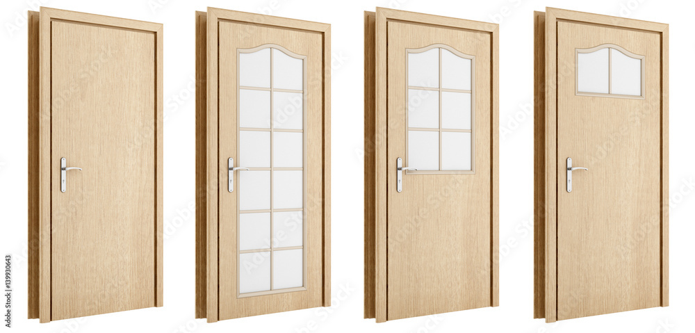 Obraz premium wooden door isolated on white background