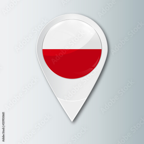 Pointer with the national flag of Poland in the ball with reflection. Tag to indicate the location. Realistic vector illustration. Free Download Pointer with the national flag of Poland in the ball with reflection. Tag to indicate the location. Realistic vector illustration. - GFXLoad