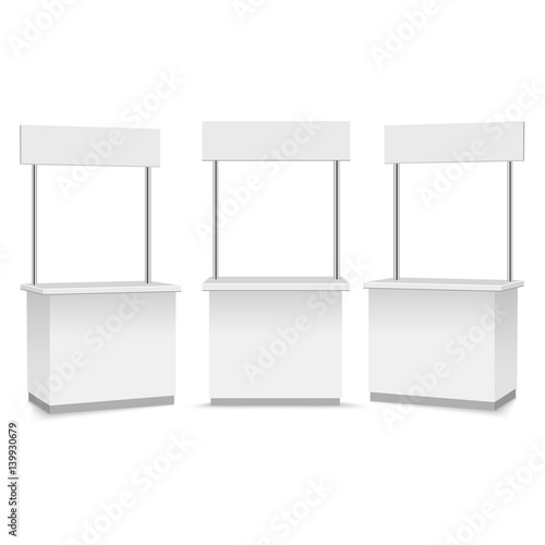Blank Promotion Stands on a white background. Vector illustration
