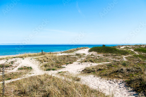 Beautiful sandy beach and dune with clear sky