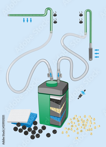 Filter for aquarium with media