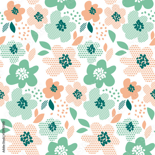 Simple pale color floral de...