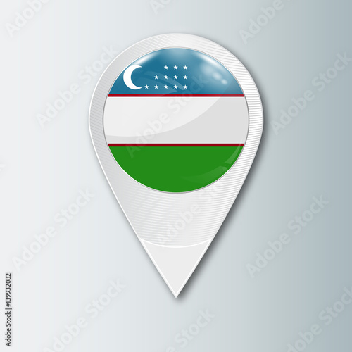 Pointer with the national flag of Uzbekistan in the ball with reflection. Tag to indicate the location. Realistic vector illustration. Free Download Pointer with the national flag of Uzbekistan in the ball with reflection. Tag to indicate the location. Realistic vector illustration. - GFXLoad