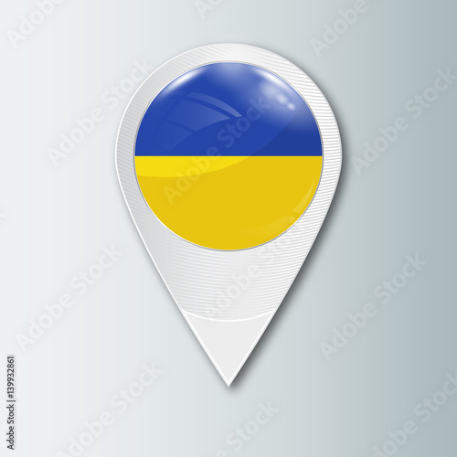 Pointer with the national flag of Ukraine in the ball with reflection. Tag to indicate the location. Realistic vector illustration. Free Download Pointer with the national flag of Ukraine in the ball with reflection. Tag to indicate the location. Realistic vector illustration. - GFXLoad