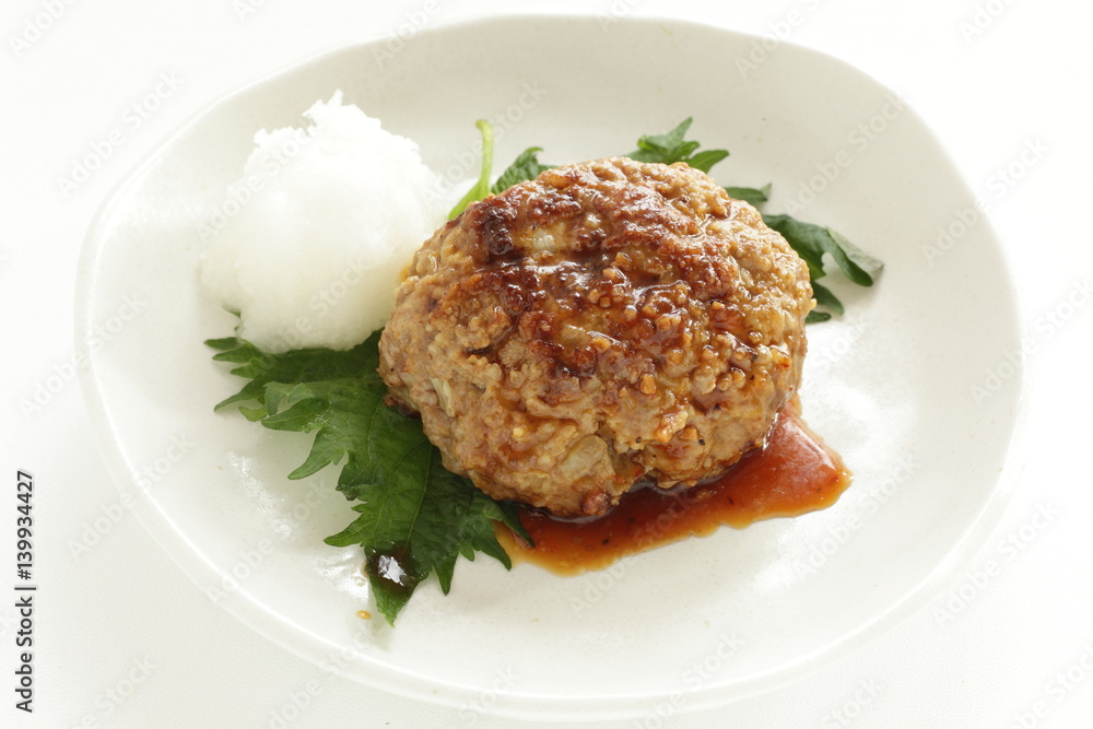 Hamburger patty with ground radish sauce for Japanese dish image Hamburger patty with ground radish sauce for Japanese dish image