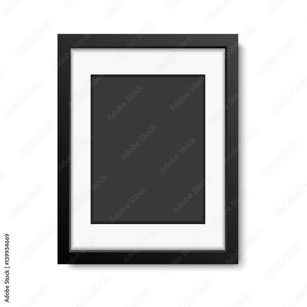 Realistic black frame isolated on white background. vector illustration Realistic black frame isolated on white background. vector illustration