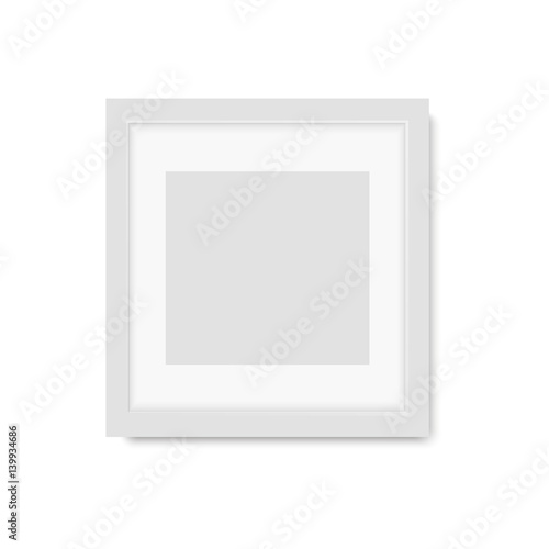 Realistic white frame  isolated on white background. vector illustration