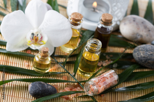 Aroma oil for aromatherapy,orchid blossom,stone,Himalayan salt