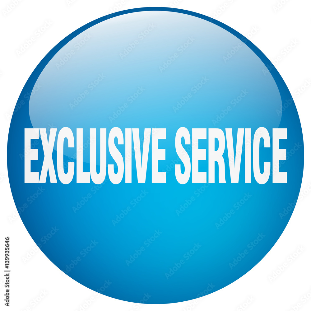 exclusive service blue round gel isolated push button exclusive service blue round gel isolated push button