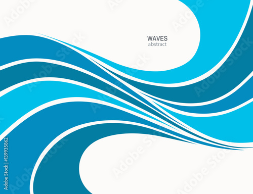 Water Wave Logo abstract design. Cosmetics Surf Sport Logotype c