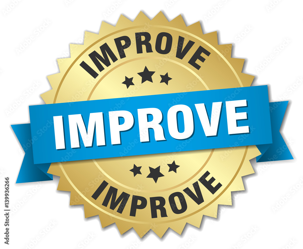 improve 3d gold badge with blue ribbon improve 3d gold badge with blue ribbon