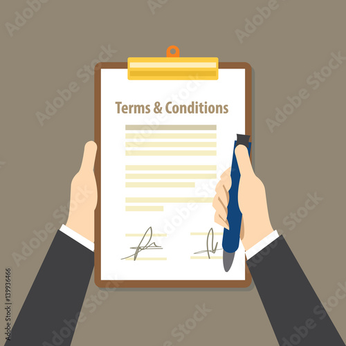 terms and condition paper legal agreement signed