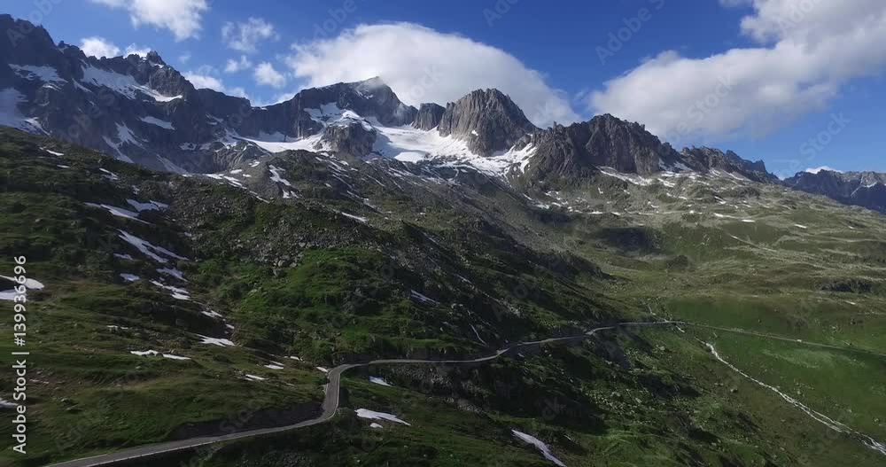 Aerial breathtaking view of mountain glaciers on the top of the Swiss Alps Aerial breathtaking view of mountain glaciers on the top of the Swiss Alps