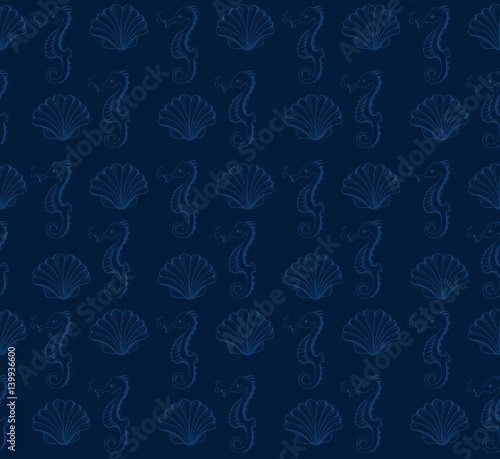 cute sea objects collection. vector illustration