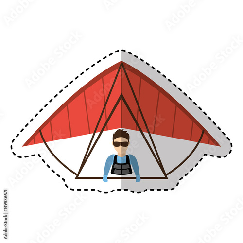 Paraglider silhouette flying icon vector illustration design