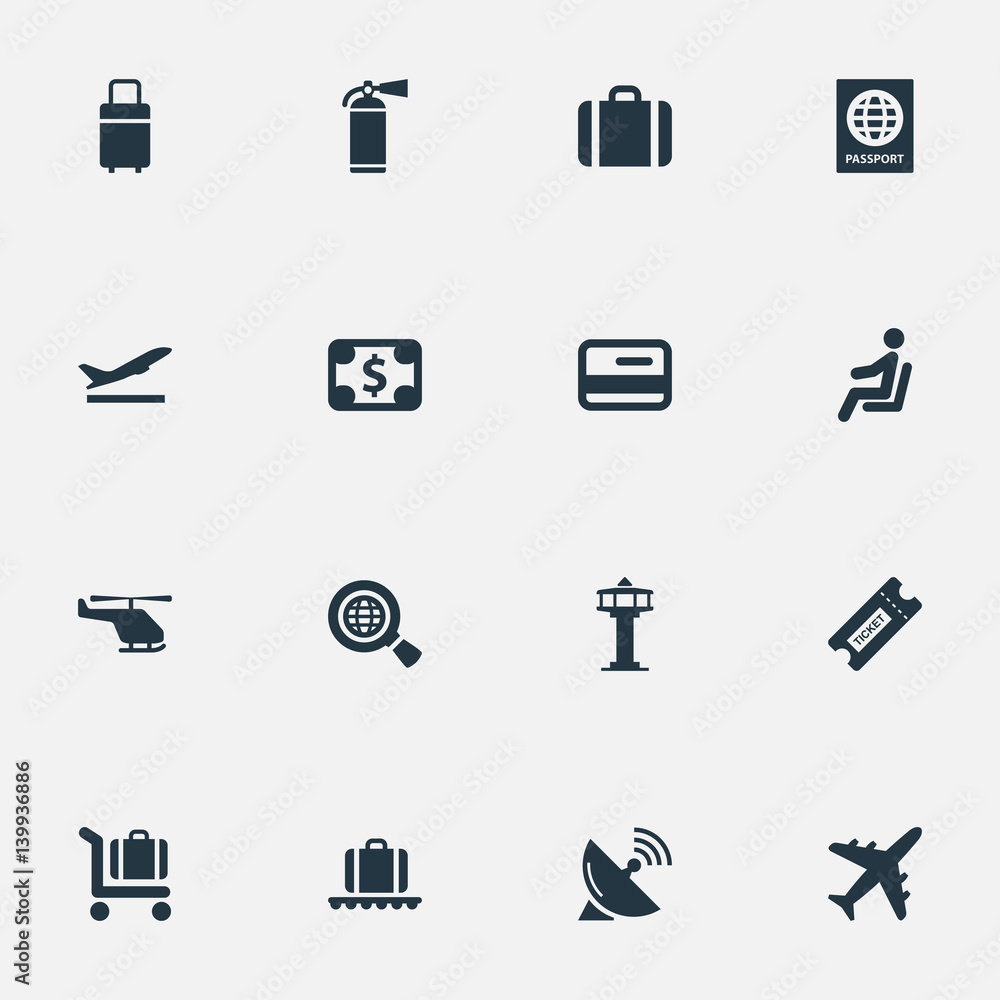 Vector Illustration Set Of Simple Transportation Icons. Elements