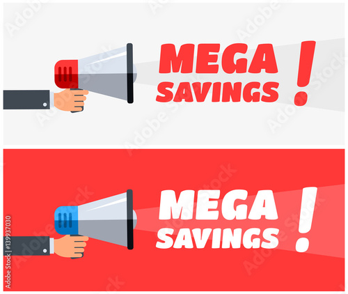 Mega Savings Megaphone Banners