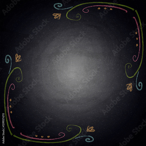 Chalkboard background with ornate elements