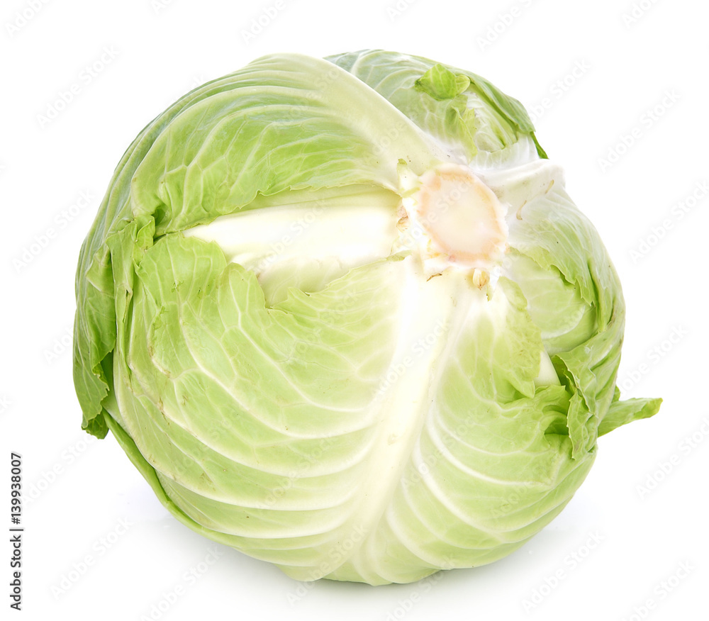 Fototapeta premium green cabbage isolated on white background