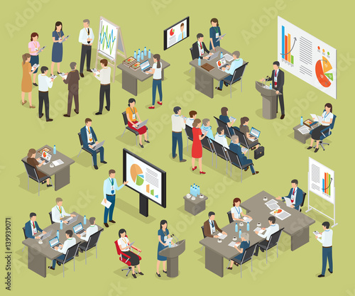 Business Coaching Vector Collection in Office